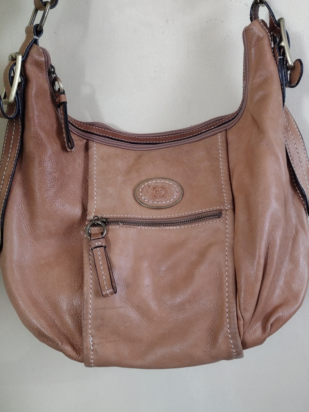 Giani Bernini Cognac Brown Leather Shoulder Bag